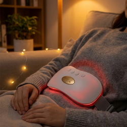 Mey İthalat® Şarjlı Kızılötesi Isı Terapili Titreşimli Bel ve Rahim Destek Kemeri USB 45-50 Derece Ayarlı