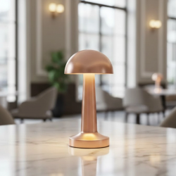 Mey İthalat® Şarjlı LED Masa Lambası 3 Kademe Dokunmatik Bronz Modern Tasarım