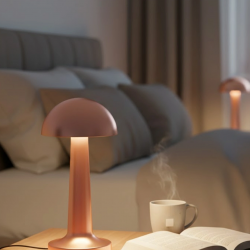 Mey İthalat® Şarjlı Mantar Masa Lambası 3 Seviyeli Dokunmatik LED USB Şarj Özellikli