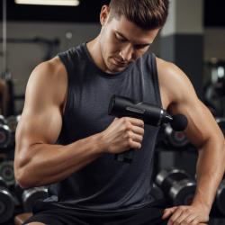 Mey İthalat® Şarjlı Masaj Tabancası 4 Başlıklı Mini Masaj Tabancası ve Masaj Aleti