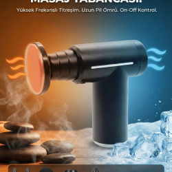 Mey İthalat® Şarjlı Masaj Tabancası Boyun Sırt ve İçin Sıcak Soğuk Başlıklı Masaj Aleti Sporcu Masaj