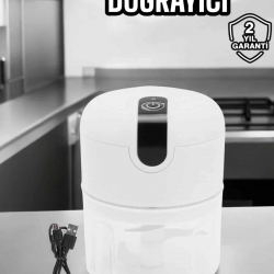 Mey İthalat® Şarjlı Mini El Rondosu Doğrayıcı Taşınabilir 250 ml Çelik Bıçaklı