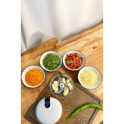 Mey İthalat® Şarjlı Mini El Rondosu Doğrayıcı Taşınabilir 250 ml Çelik Bıçaklı