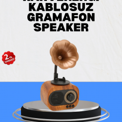 Mey İthalat® Şarjlı Mini Retro Radyo Bluetooth Hoparlör Çoklu Bağlantı Seçenekli