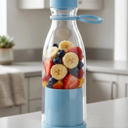 Mey İthalat® Şarjlı Taşınabilir Blender 380 ml USB Kablosuz Smoothie ve Meyve Karıştırıcı