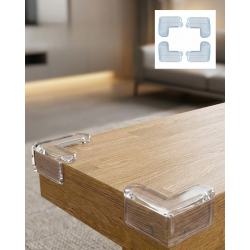 Mey İthalat® Şeffaf Masa Kenar Koruyucu 4 Lü Set Mobilya Köşe Koruma Aparatı