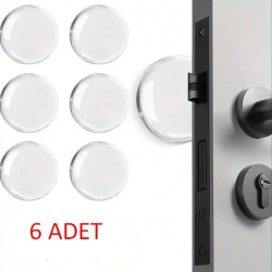 Mey İthalat® Şeffaf  Silikon Mobilya ve Kapı Durdurucu Darbe Pedi 6 lı