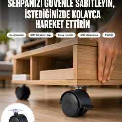 Mey İthalat® Sehpa ve Restoran Arabası İçin Kilitli Ayak 4’lü