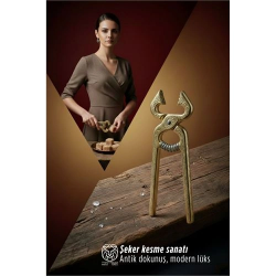 Mey İthalat® Selinay Serisi Osmanlı Motifli Gold Kıtlama Şeker Makası - 13 cm Antik Şeker Kırıcı 722901
