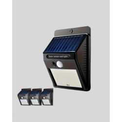 Mey İthalat® Sensörlü, Güneş Enerjili LED Duvar Lambası Bahçe ve Balkon Aydınlatma