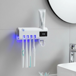 Mey İthalat® Sensörlü UV Sterilize Diş Fırçası Tutucu ve Macun Sıkma Aparatı