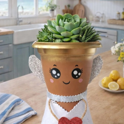 Mey İthalat® SERA MELEK  SAKSI 0,6 LT sukulent saksısı