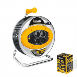 Mey İthalat® Sgs 2113 50 Metre Metal Makaralı Uzatma Kablosu 3X2,5 Kablo