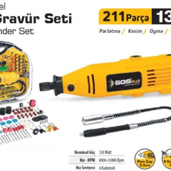 Mey İthalat® SGS 5260 Hobi Gravür Seti 130 Watt 211 Parça