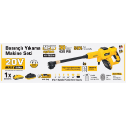Mey İthalat® Sgs 5410 Akülü Basınçlı Oto Araba Bahçe Yıkama Tabancası Seti 30 Bar