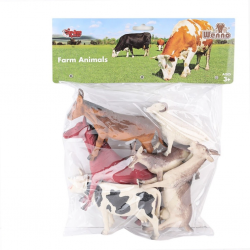 Mey İthalat® SH-9001-Vardem Poşetli 6Pcs 8 İnch  Çiftlik Hayvan ve Dinozor Set
