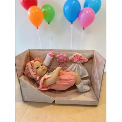 Mey İthalat® SH59998 40 CM TAM VİNİL BEBEK EMZİKLİ HAVLULU