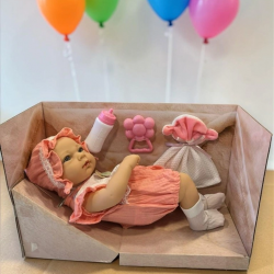 Mey İthalat® SH59998 40 CM TAM VİNİL BEBEK EMZİKLİ HAVLULU