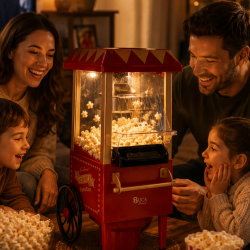 Mey İthalat® Sıcak Hava Popcorn Makinesi Yağsız Mısır Patlatıcı Nostaljik Tasarım