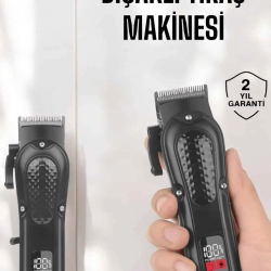 Mey İthalat® Sıfır Tıraş Makinesi Dijital Göstergeli Paslanmaz Çelik Bıçaklı Taşınabilir