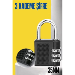 Mey İthalat® Şifreli Asma Kilit 3 Kademe 35 mm 721590