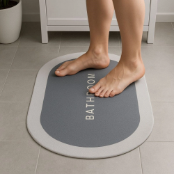 Mey İthalat®  Sihirli Süper Su Emici Kaymaz Tabanlı Oval Paspas 40*60 cm