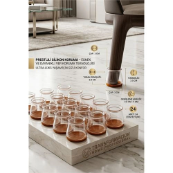 Mey İthalat®  Silent Keçe Tabanlı Şeffaf Sandalye Ayak Koruyucu 24'lü Set 723001