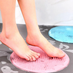 Mey İthalat®  Silikon Fırçalı Banyo Masaj Matı ve  Ayaklar için Topuk Masaj Paspası