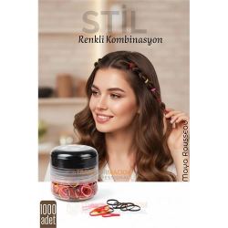 Mey İthalat® Silikon Saç Tokası Saç Lastiği Mini Elastik Toka 1000 ADET 2 RENK 722297