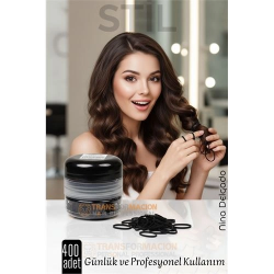 Mey İthalat® Silikon Saç Tokası Siyah Saç Lastiği Mini Elastik Toka 400 ADET SİYAH 720709