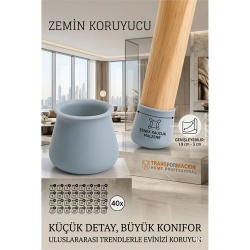 Mey İthalat® Silikonlu Sandalye Ayak Koruyucu – Sessiz ve Çiziksiz Kullanım, 40’lı Set GRİ 723002