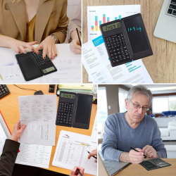 Mey İthalat®  Silinebilir LCD Yazı Tabletli,Kalemli Katlanabilir Bilimsel Hesap Makinesi