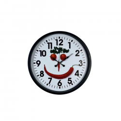 Mey İthalat® Siyah 36 Cm Sebze Figürlü Eğlenceli Mutfak Duvar Saati