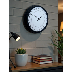 Mey İthalat® Siyah 40 Cm Metal 24 Saat Göstergeli Özel Tasarım Duvar Saati