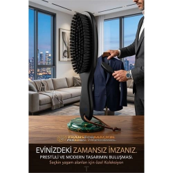 Mey İthalat® Siyah Ahşap Elbise Fırçası - Premium Deri İpli Pantolon ve Ceket Bakımı 722944