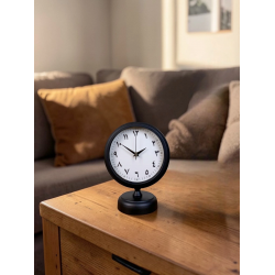 Mey İthalat® Siyah Arap Rakamlı 25 x 20 Cm Metal Masa Saati