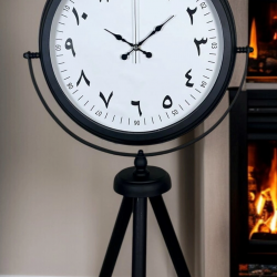 Mey İthalat® Siyah Arap Rakamlı Sıradışı Tasarım Tripod Ayaklı Saat