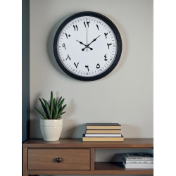 Mey İthalat® Siyah Arapça Rakamlı 40 Cm Metal Duvar Saati