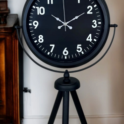 Mey İthalat® Siyah Asil Standart Stil Tripod Ayaklı Saat