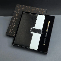 Mey İthalat®  Siyah Beyaz Tarihsiz Ajanda Defter Kalem Seti