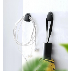 Mey İthalat® Siyah Çok Amaçlı Yapışkanlı Kanca 10 lu