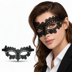 Mey İthalat® Siyah Dantel Venedik Maskesi Kadın – Zarif Parti & Balo Maskesi 1 No