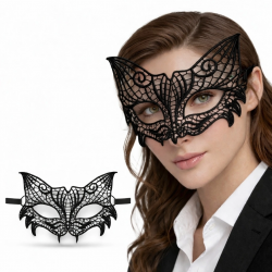 Mey İthalat® Siyah Dantel Venedik Maskesi Kadın – Zarif Parti & Balo Maskesi 3 No