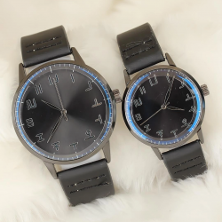 Mey İthalat® Siyah Deri Kordonlu Füme Renk Metal Kasa Sevgili Saatleri