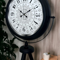 Mey İthalat® Siyah Desenli Şık Tripod Ayaklı Saat