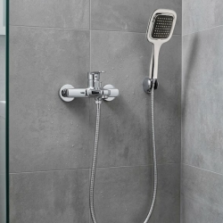 Mey İthalat® Siyah Duş Seti El Duşu Başlığı Spiral Hortum Dayanıklı Banyo Duş Aksesuarı