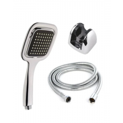 Mey İthalat® Siyah Duş Seti El Duşu Başlığı Spiral Hortum Dayanıklı Banyo Duş Aksesuarı