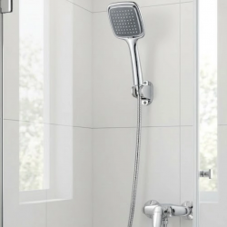 Mey İthalat® Siyah El Duşu Seti Spiral Duş Hortumu ve Duvar Askılı Çok Fonksiyonlu Duş Başlığı