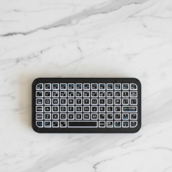 Mey İthalat® Siyah Kablosuz Mini RGB Işıklı Klavye Bluetooth 5.2 İnce Tasarım