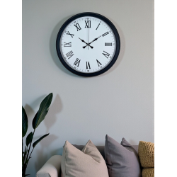 Mey İthalat® Siyah Klasik & Şık 40 Cm Metal Duvar Saati